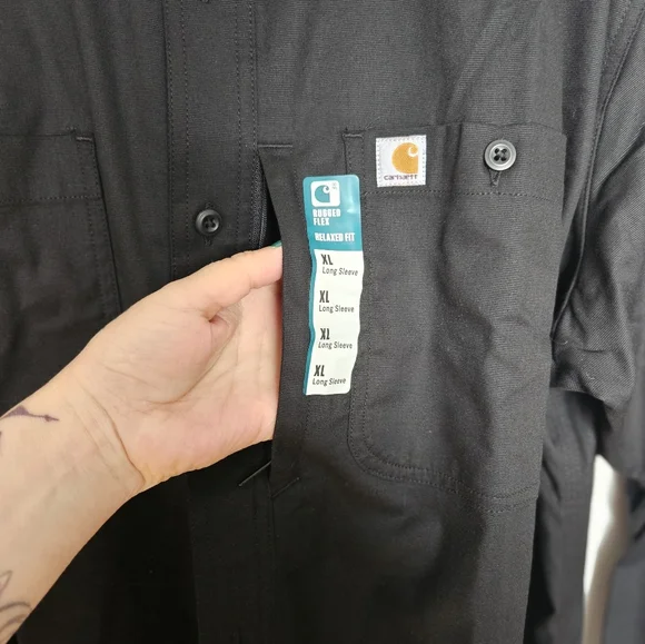 Carhartt Men's Black Button Up Shirt. Sizes S,L,XL - Picture 6 of 6